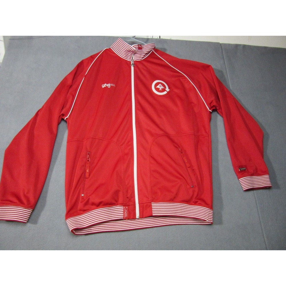 LRG Track Jacket Mens 3XL Red Excellent Roots Warm Up Embroidered Y2K J15503